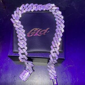 GLD Silver Iced Cuban Link Necklace